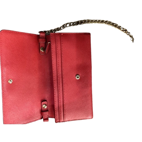 Michael Kors Jet Set Travel Women's Red Crossbody Bag Gold Accents - Picture 5 of 7